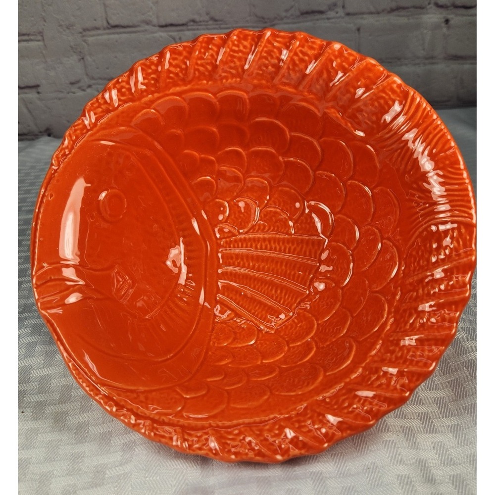 Arlington Designs Embossed Orange Fish VIBRANT & Festive Bowl Chips, Salads